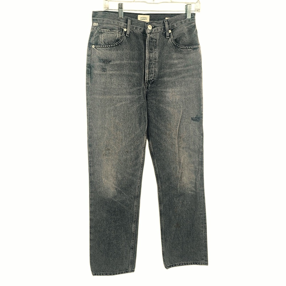 Citizens Of Humanity Button Fly Sabine 28 Black‎ High Rise Premium Vintage Jeans